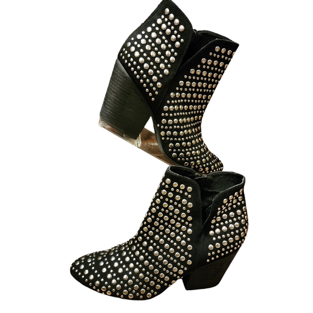 NAUGHTY MONKEY OOH BLACK SUEDE STUDDED ANKLE BOOTS WOMEN'S SZ 9 - Picture 3 of 9